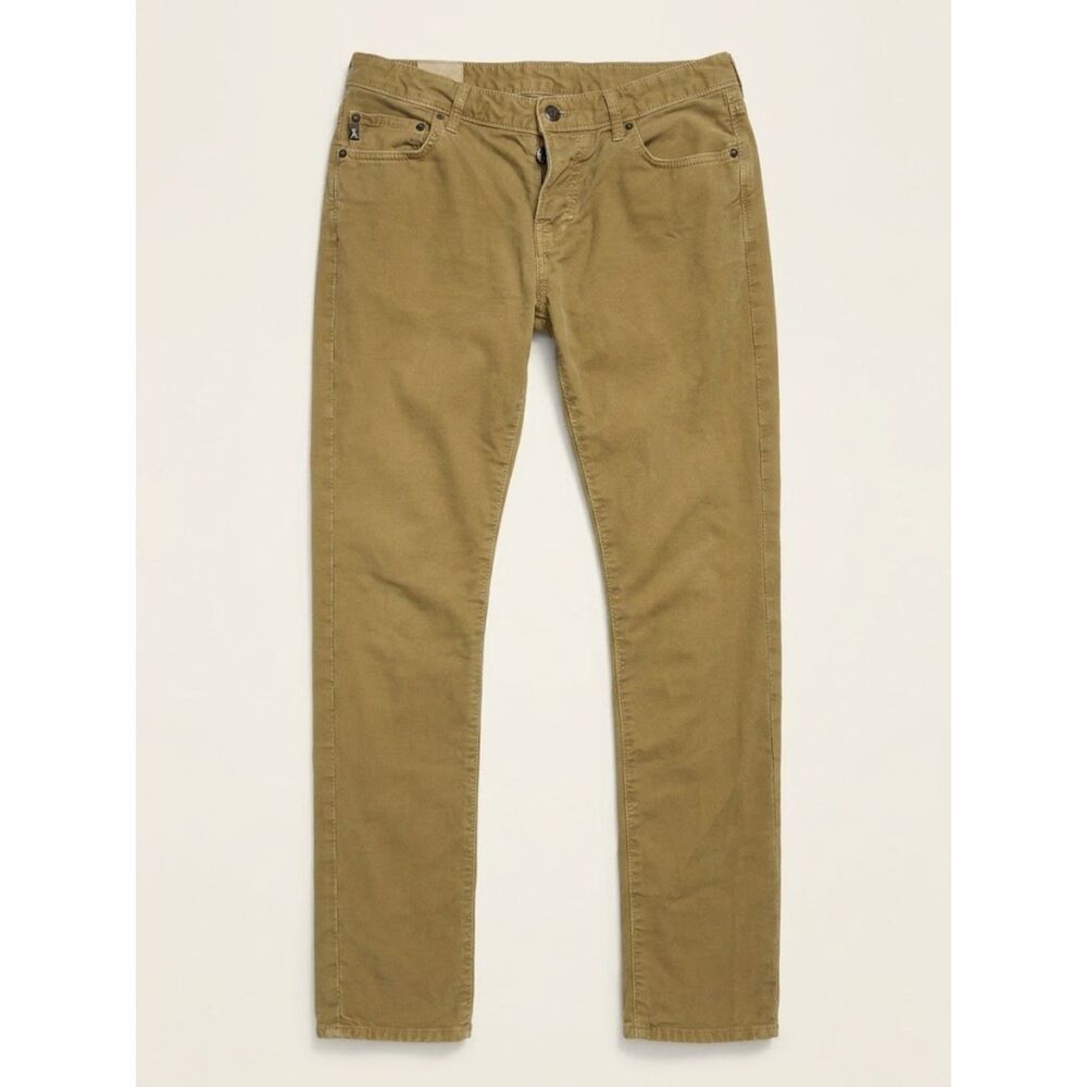 Abercrombie & Fitch Twill Pants Mens 34x32 Khaki Tan Straight Fit 5 Pocket Chino